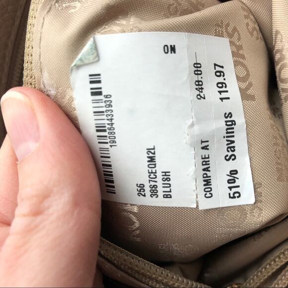 Michael Kors Blush Tan Leather Crossbody Handbag Purse Gold Hardware Bag - Picture 12 of 14